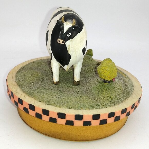 Yankee Candle Topper Lid Country Cow w/ small head Warren Kimble Folk Art - Picture 6 of 7